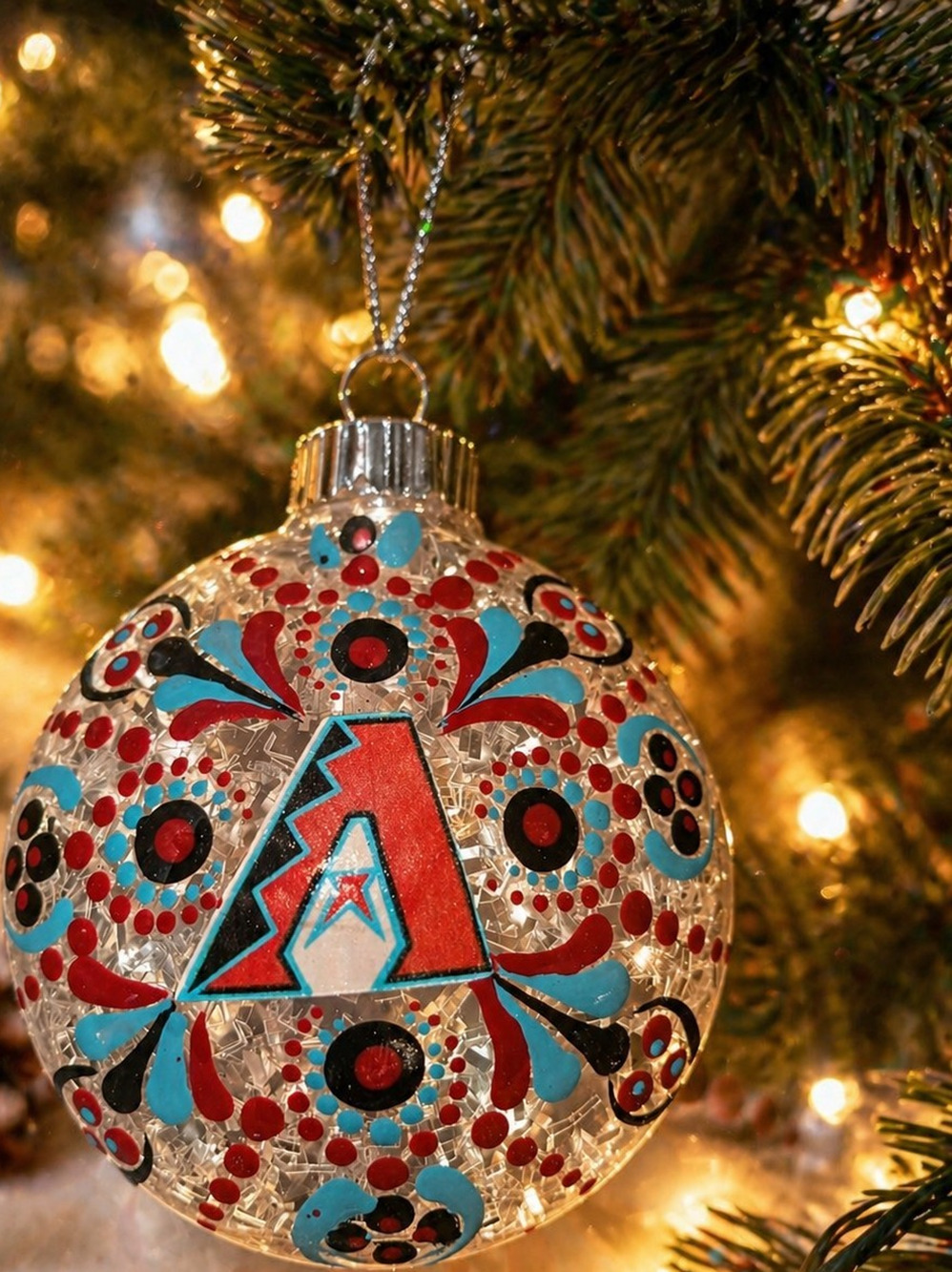Arizona Diamondbacks MLB Baseball Ornament Red Blue Silver Collectible